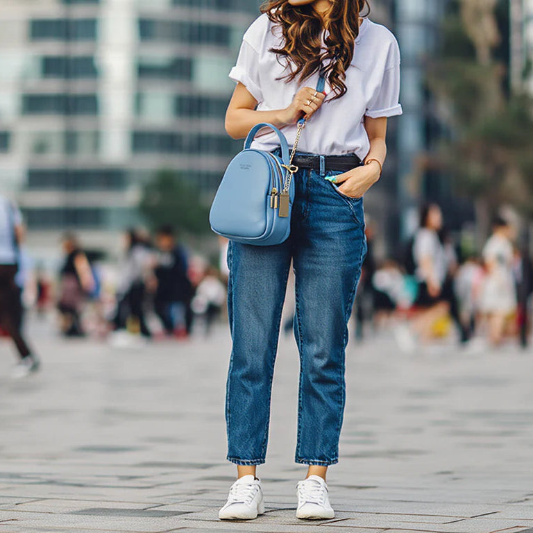Chic Mini Faux Leather Backpack