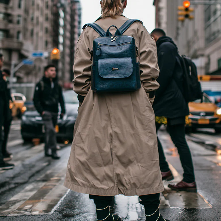 Vintage Vegan Leather Backpack For Women