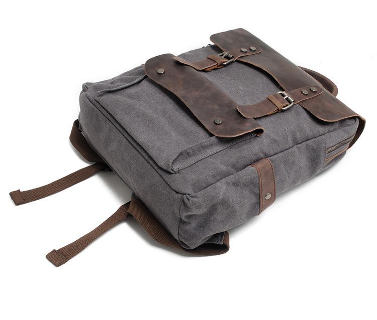 Azodulla Unisex Vintage Backpack | High-Quality Canvas & Cow Leather, Stylish Design
