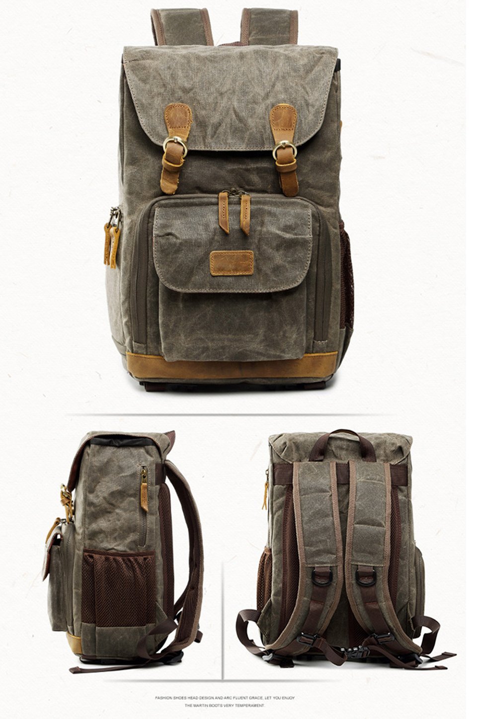Baxter Waterproof Camera Backpack | Durable Batik Canvas, Stylish Design