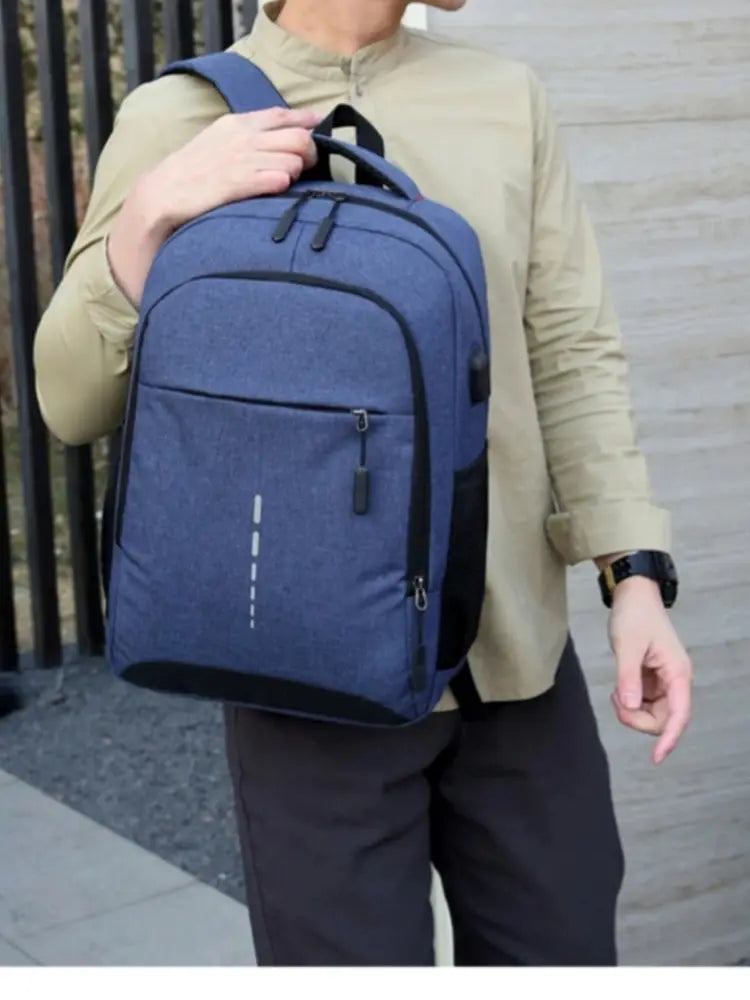 Cobalt Student Backpack | Spacious Design with USB Port, Durable Nylon