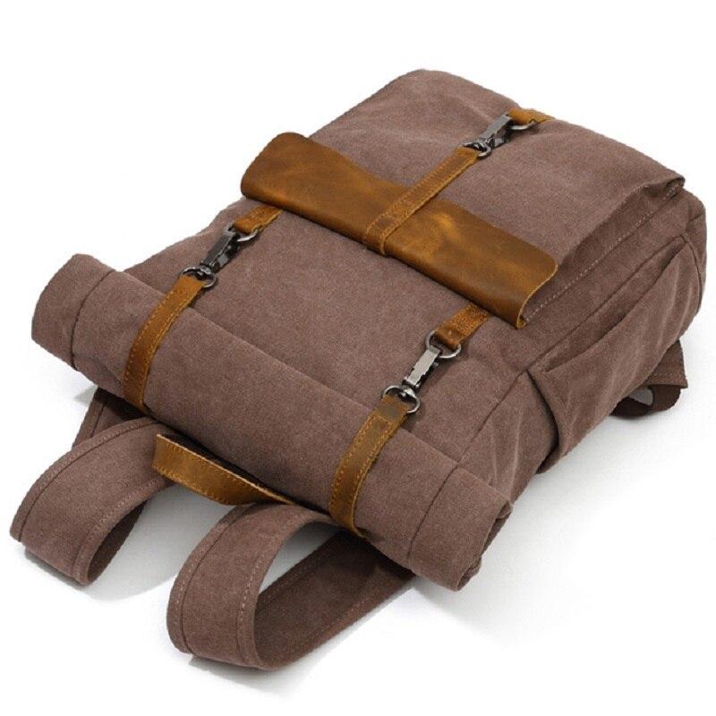 Cobalt Vintage Rucksack | Canvas with Leather Accents, Stylish Roll-Top Design