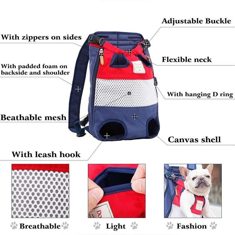 Comfortable Dog Carrier Backpack for Small to Medium Dogs – Travel Bag with Safety Leash Hook and Padded Straps