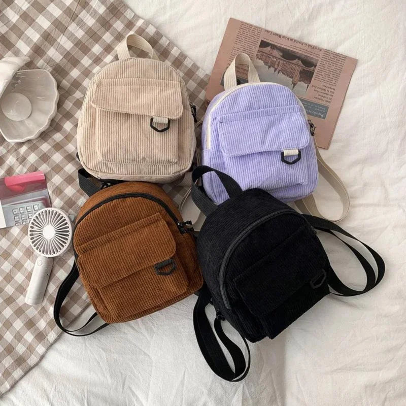 Corduroy Unisex Mini Backpack