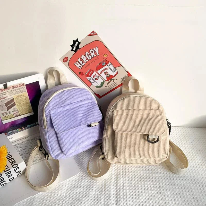 Corduroy Unisex Mini Backpack