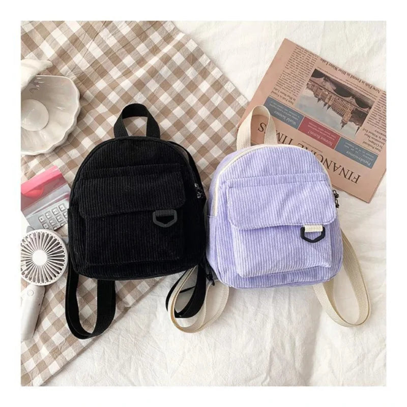Corduroy Unisex Mini Backpack
