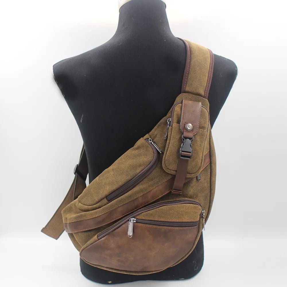 Cora Unisex Backpack | Canvas & Faux Leather, Coffee Color