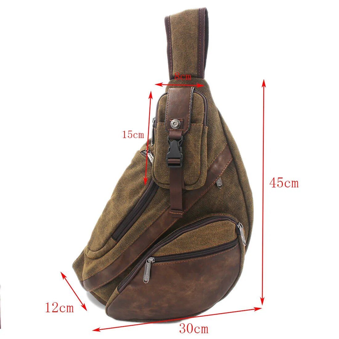 Cora Unisex Backpack | Canvas & Faux Leather, Coffee Color