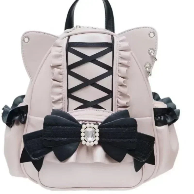 Cute Japanese Cat's Ear Backpack with Large Capacity – Stylish Mochila for School and Travel