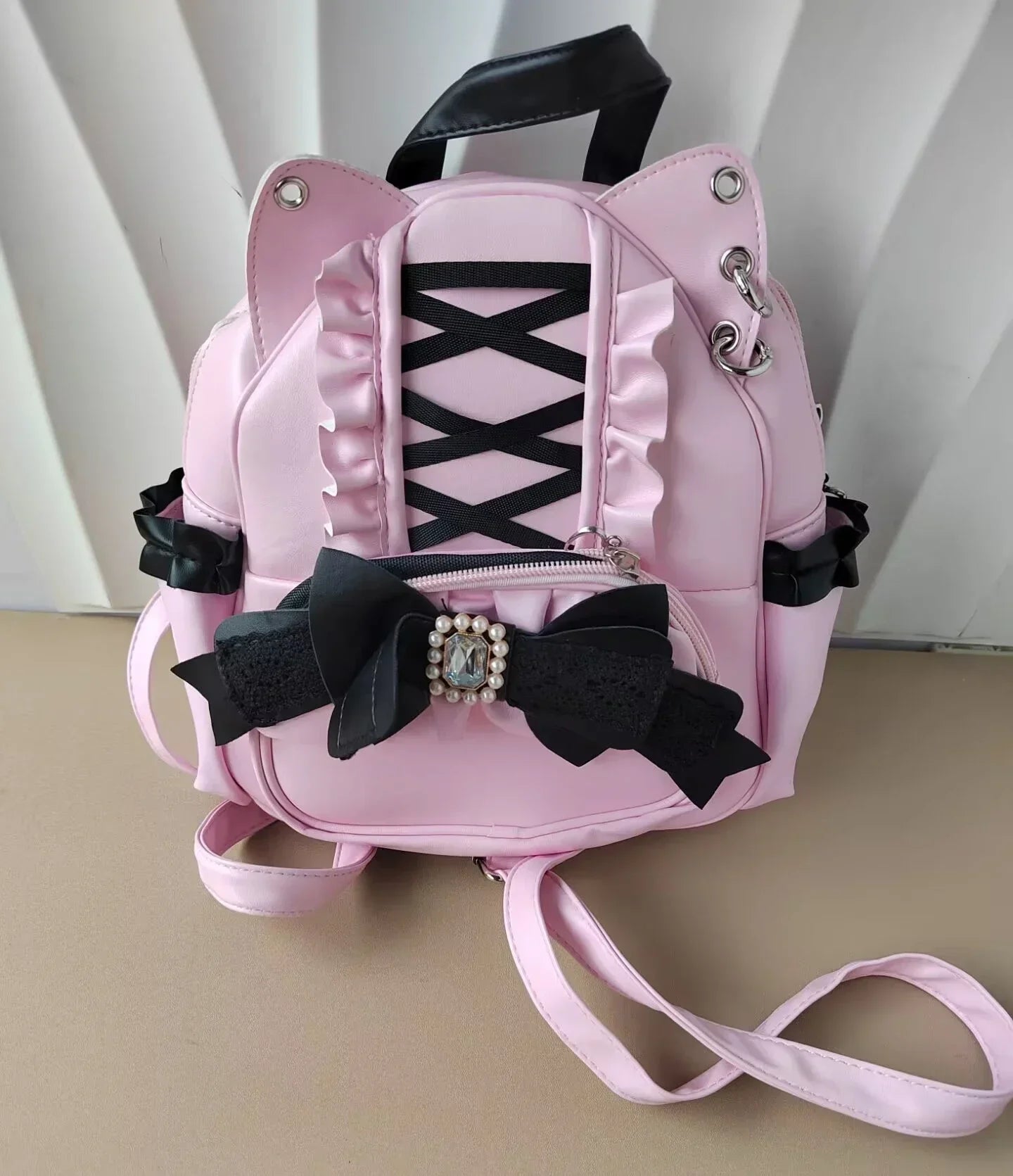 Cute Japanese Cat's Ear Backpack with Large Capacity – Stylish Mochila for School and Travel