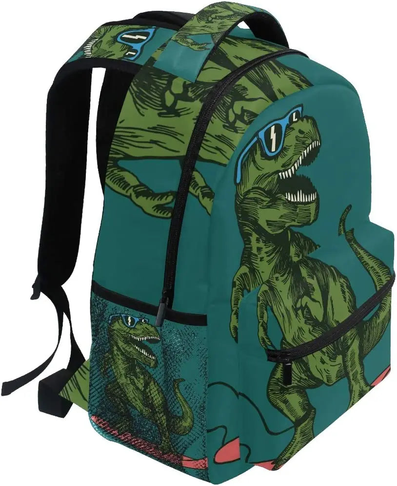 Dinosaur Skateboard School Backpack for Boys