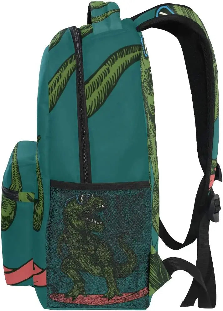 Dinosaur Skateboard School Backpack for Boys