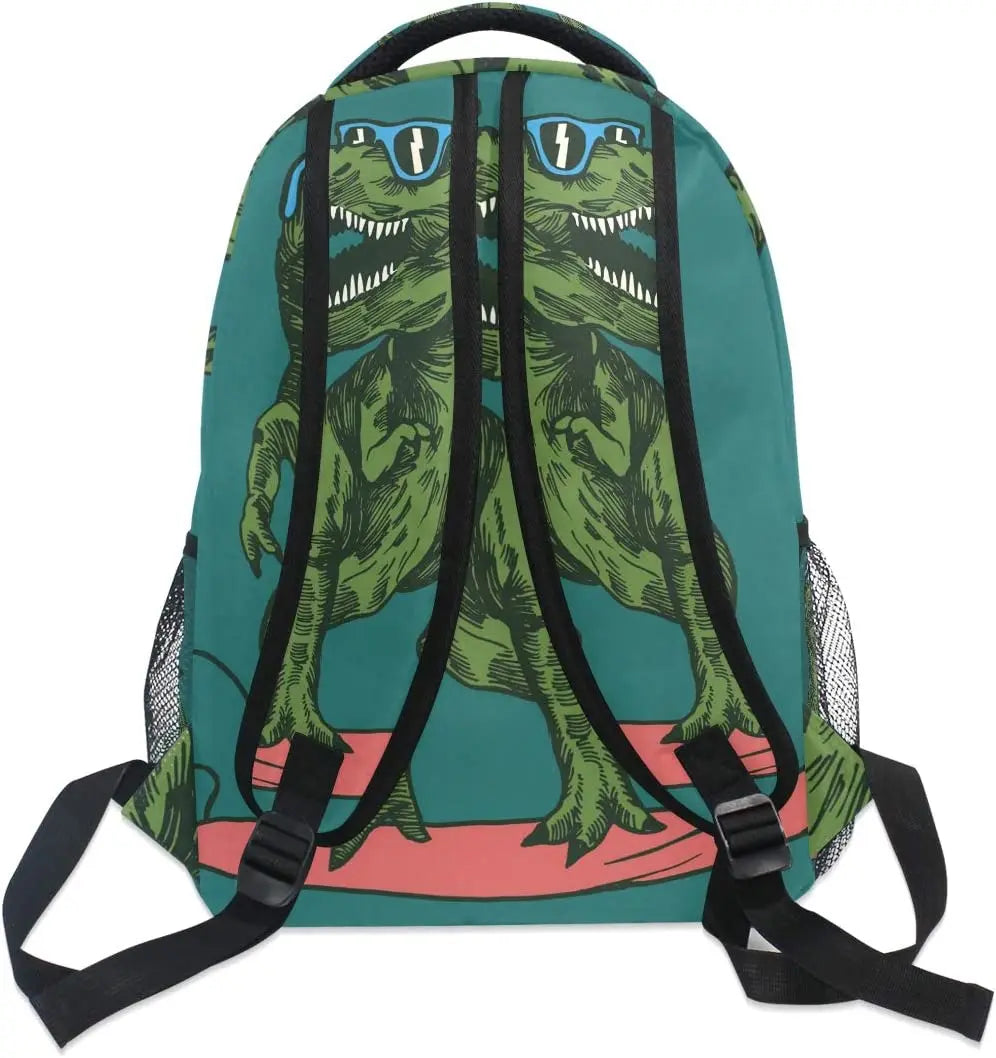 Dinosaur Skateboard School Backpack for Boys