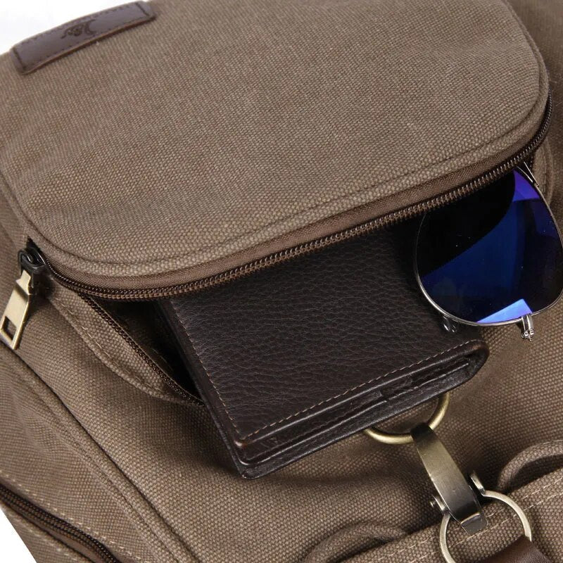 Drew Vintage Canvas Backpack | Durable Cotton, Versatile Travel Companion
