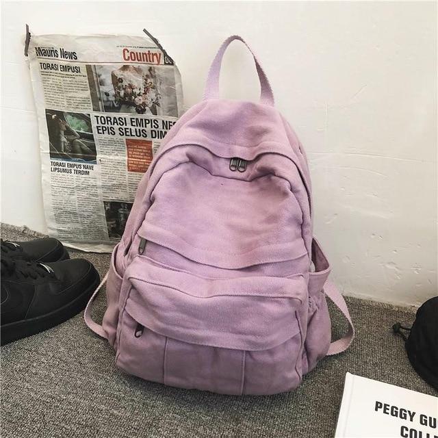 Durable Water-Resistant Small Canvas Backpack with Front Pocket – Compact Travel Backpack for Daily Use