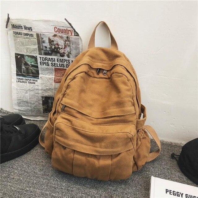 Durable Water-Resistant Small Canvas Backpack with Front Pocket – Compact Travel Backpack for Daily Use