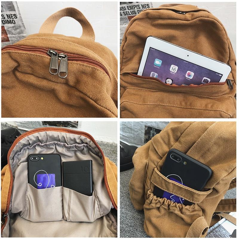 Durable Water-Resistant Small Canvas Backpack with Front Pocket – Compact Travel Backpack for Daily Use