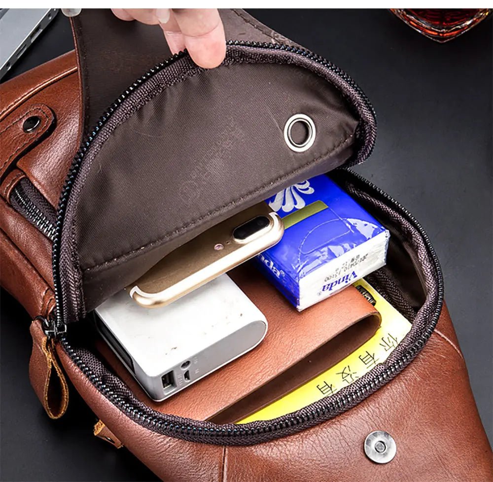 Genuine Leather Crossbody Bag with USB Charging Port – Black Crossbody Bag for Women and Men, Stylish and Functional for Daily Use 8