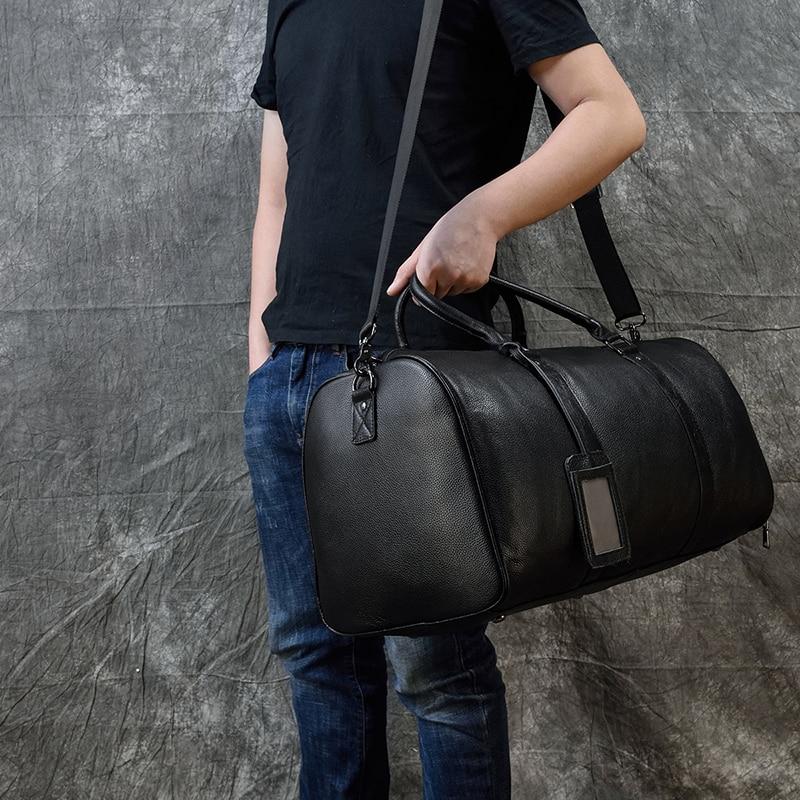 Genuine Leather Travel Bag | Luxurious Weekend Luggage with Shoulder Strap