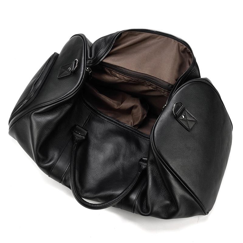 Genuine Leather Travel Bag | Luxurious Weekend Luggage with Shoulder Strap