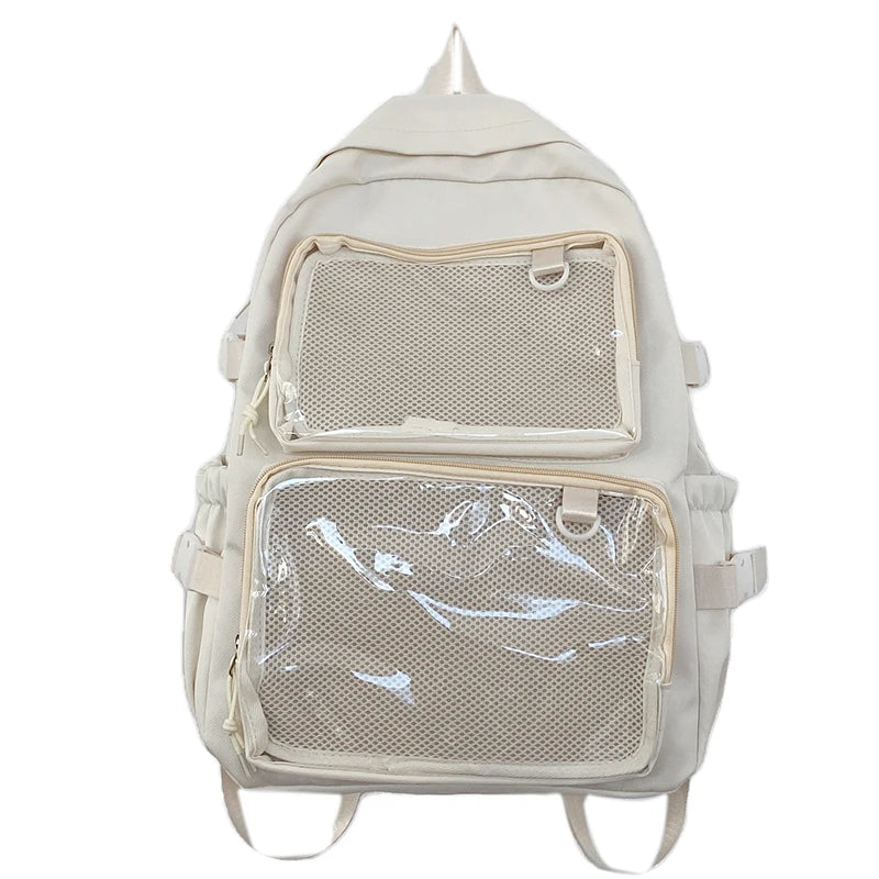 Juno Girls' Japanese Bag | Transparent PVC Backpack, Large Capacity