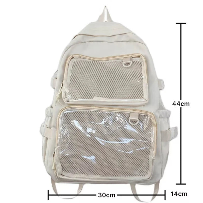 Juno Girls' Japanese Bag | Transparent PVC Backpack, Large Capacity
