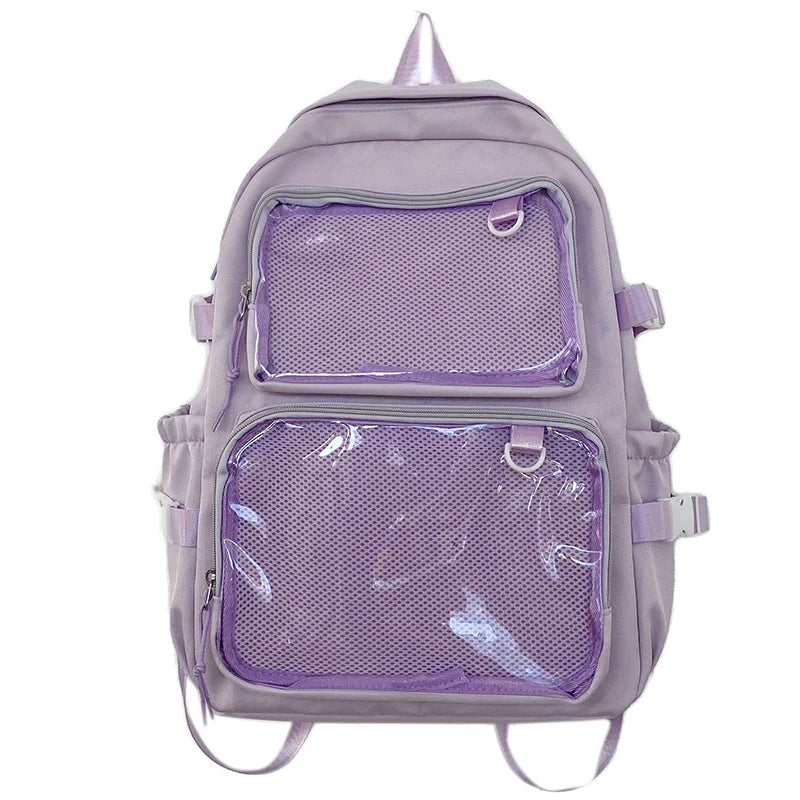 Juno Girls' Japanese Bag | Transparent PVC Backpack, Large Capacity