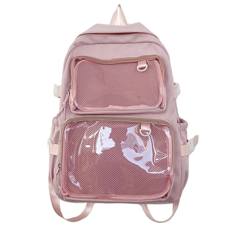 Juno Girls' Japanese Bag | Transparent PVC Backpack, Large Capacity