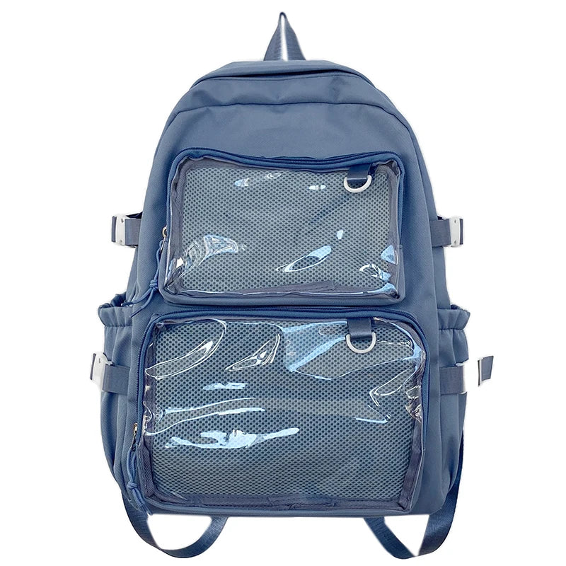 Juno Girls' Japanese Bag | Transparent PVC Backpack, Large Capacity