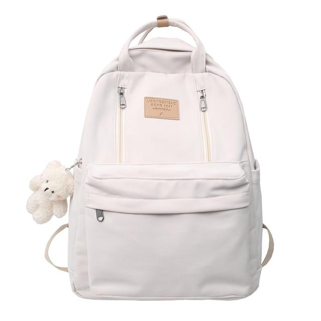 K-Pop Girls' Backpack | Multifunctional Design, Cute Teddy Bear Pendant