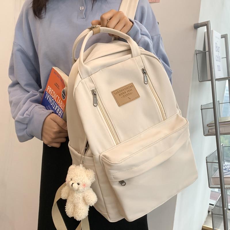 K-Pop Girls' Backpack | Multifunctional Design, Cute Teddy Bear Pendant