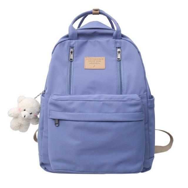 K-Pop Girls' Backpack | Multifunctional Design, Cute Teddy Bear Pendant
