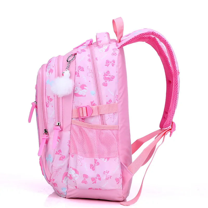 Kawaii 3-Piece Pink Waterproof School Laptop Backpack