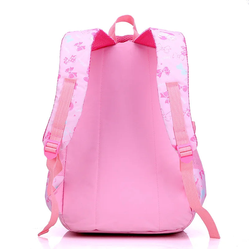 Kawaii 3-Piece Pink Waterproof School Laptop Backpack