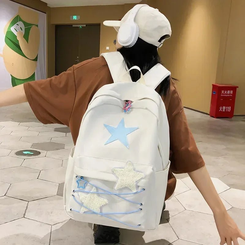 Kira Y2K Star Backpack | Durable Canvas, Trendy Colors