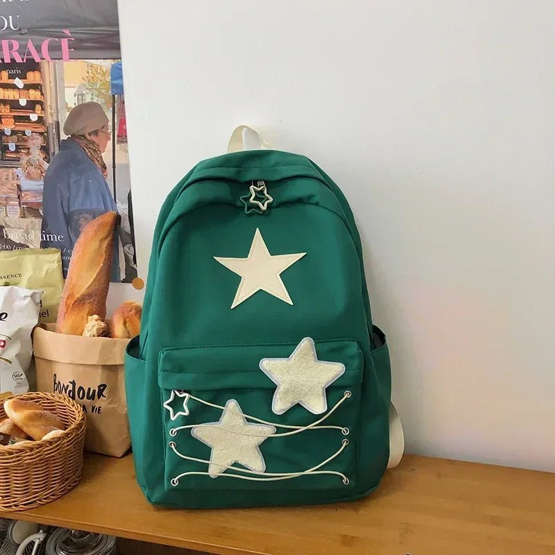 Kira Y2K Star Backpack | Durable Canvas, Trendy Colors