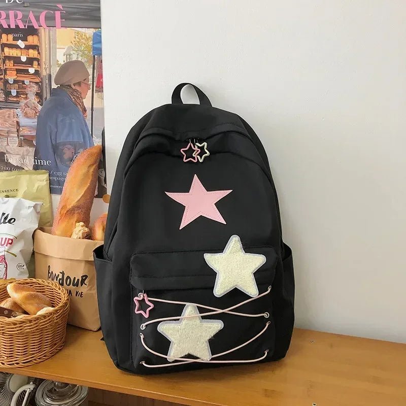 Kira Y2K Star Backpack | Durable Canvas, Trendy Colors