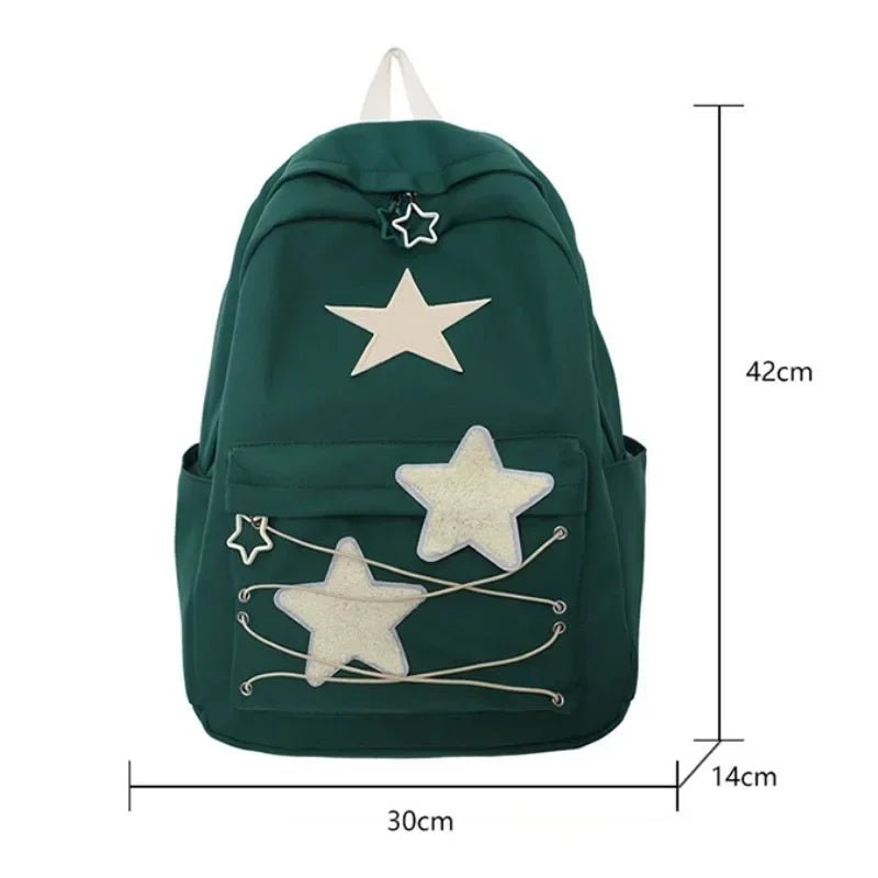 Kira Y2K Star Backpack | Durable Canvas, Trendy Colors