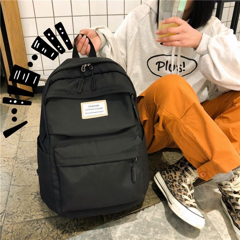Korean Style Backpack | Waterproof Nylon, Multi-Pocket Design