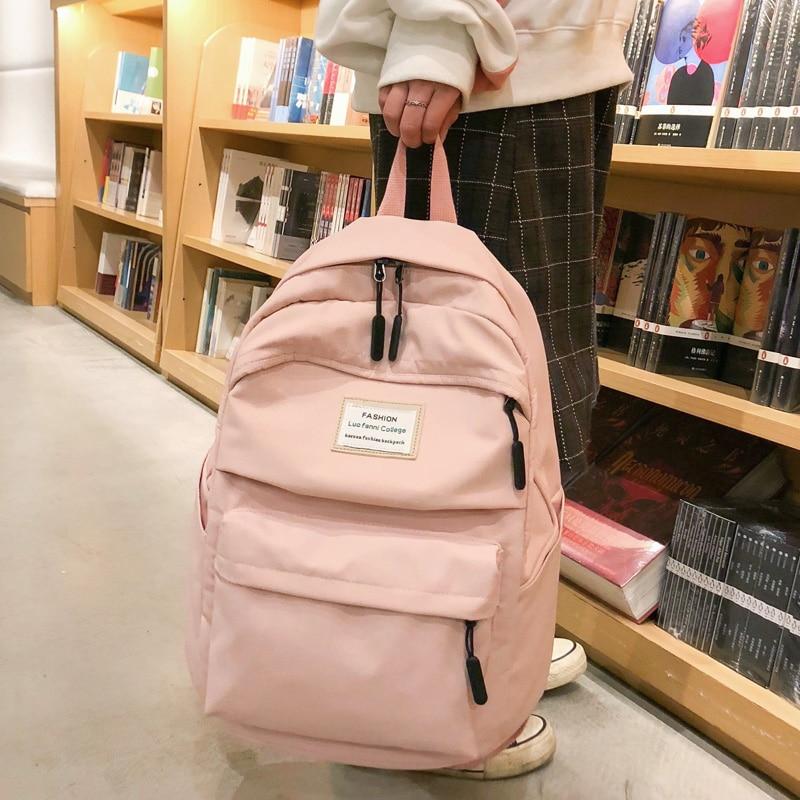 Korean Style Backpack | Waterproof Nylon, Multi-Pocket Design
