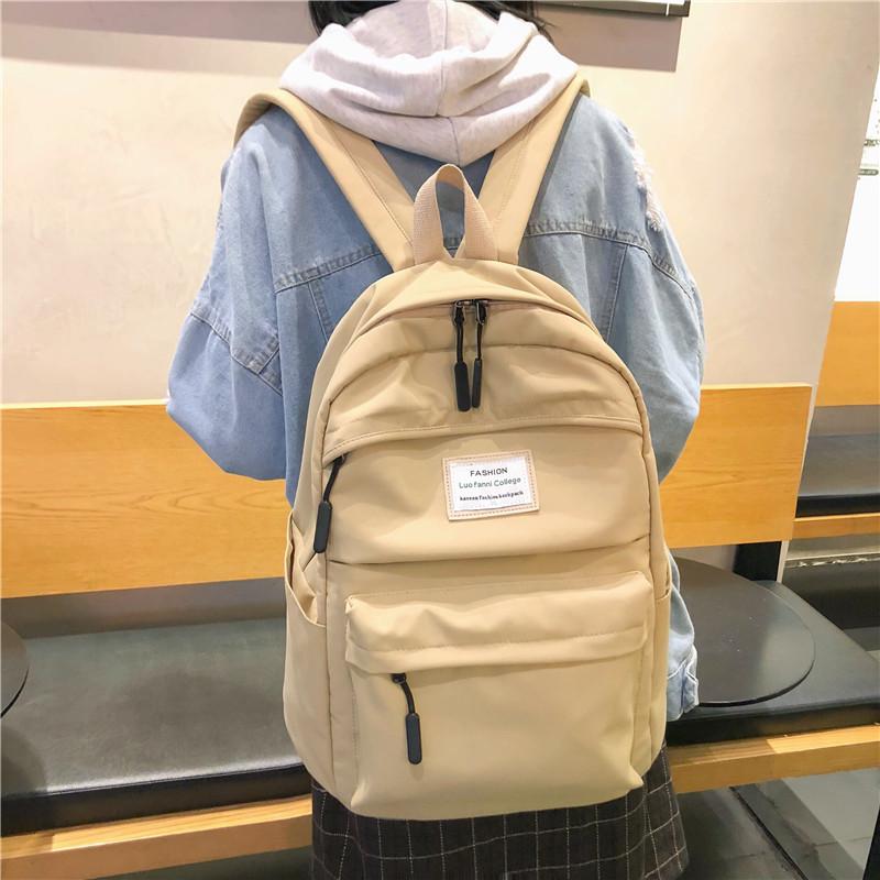 Korean Style Backpack | Waterproof Nylon, Multi-Pocket Design