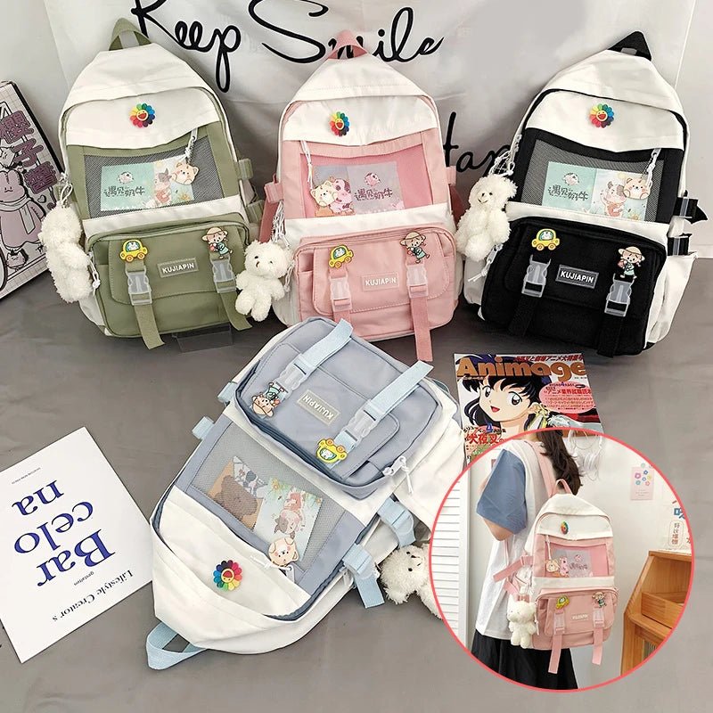 Kawaii Student Backpack | Durable Canvas, Adorable Design