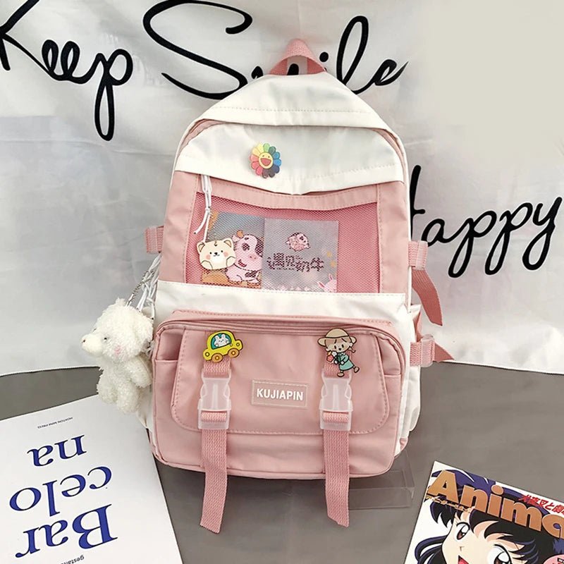 Kawaii Student Backpack | Durable Canvas, Adorable Design