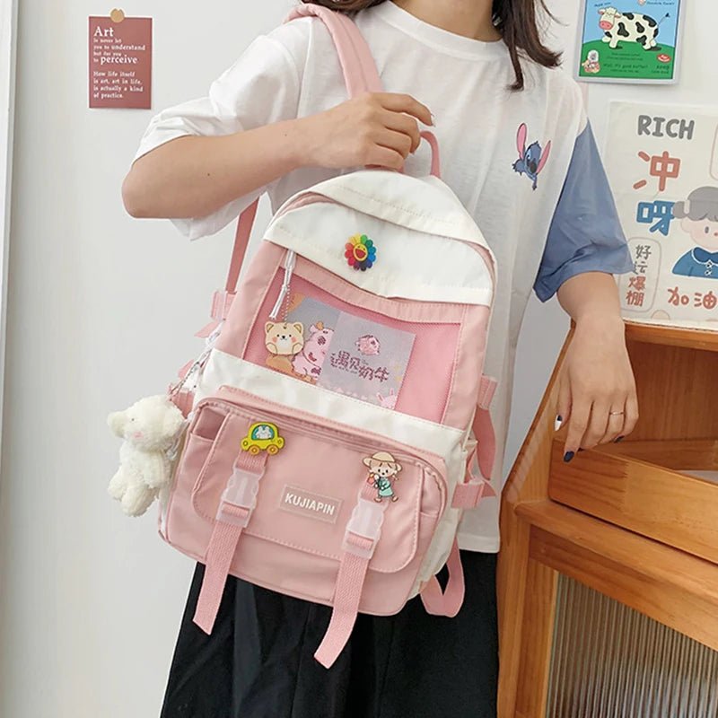 Kawaii Student Backpack | Durable Canvas, Adorable Design