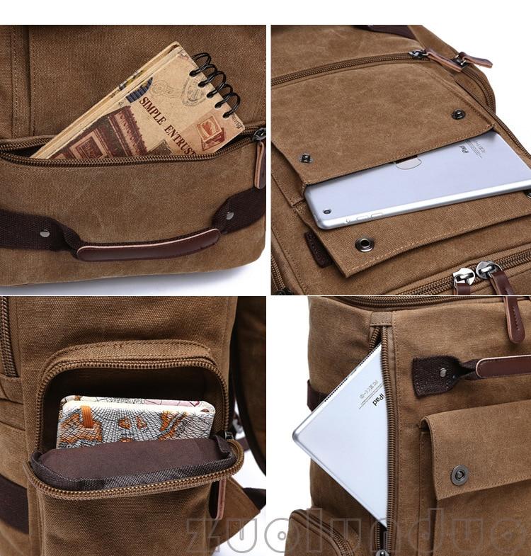 Lavi Vintage Canvas Travel Backpack | Water-Resistant, 36-55L Capacity