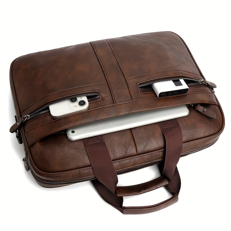 Valento Men’s Waterproof Vintage Leather Laptop Bag