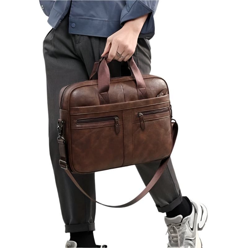 Valento Men’s Waterproof Vintage Leather Laptop Bag