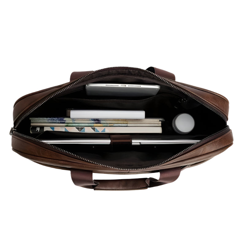 Valento Men’s Waterproof Vintage Leather Laptop Bag