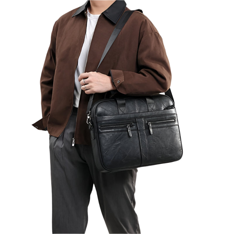 Valento Men’s Waterproof Vintage Leather Laptop Bag