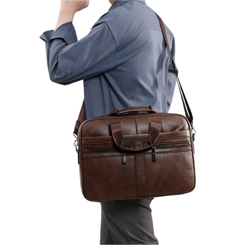 Valento Men’s Waterproof Vintage Leather Laptop Bag